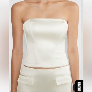 Aritzia Cream Strapless Crop Top